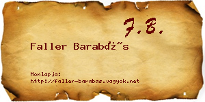 Faller Barabás névjegykártya